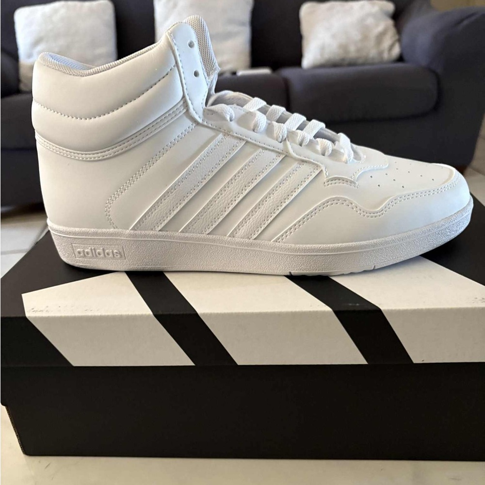 Adidas Hoops 4.0 Mid Men's Athletic Shoe White Sneakers Footwear Trainer